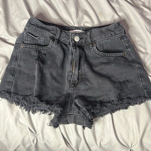 Black high-rise jean shorts- PACSUN